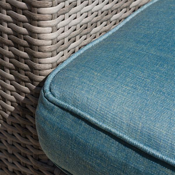 Starsong Kavala 6 pc Grey & Blue Outdoor Sectional Seating Set