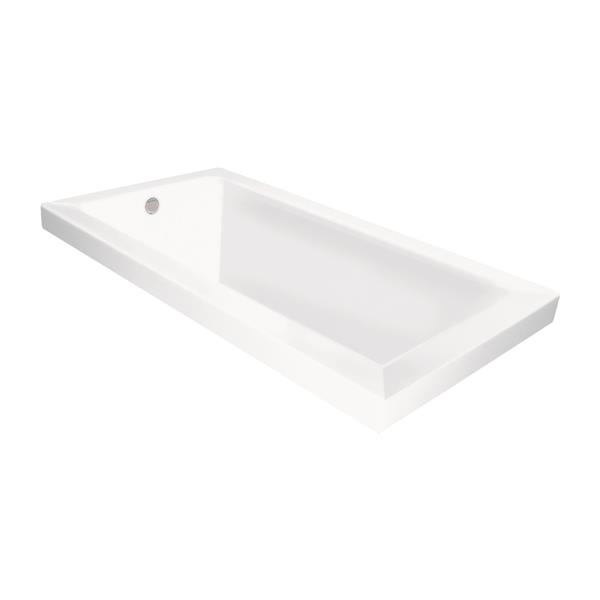 Jade Bath Moderno 60-in White Rectangular Podium or Drop In Tub