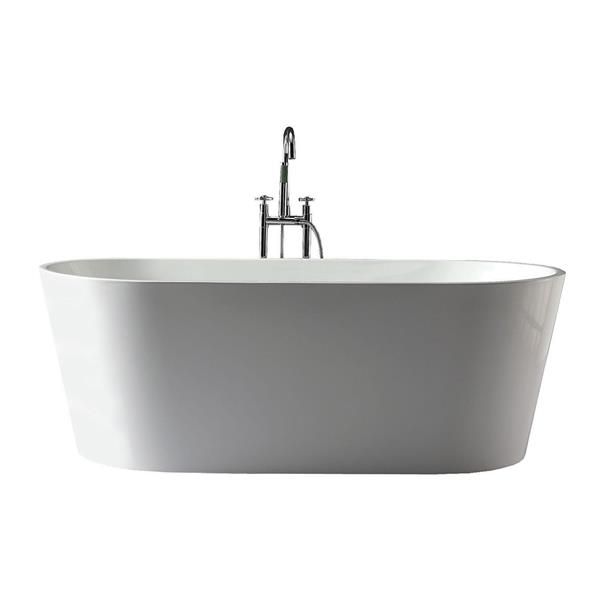 Jade Bath Aura 67 In White One Piece Freestanding Tub Blw1815 Rona