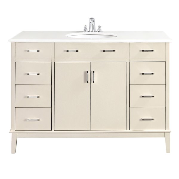 Simpli Home Urban Loft 49 - in Off White Bathroom Vanity with White ...