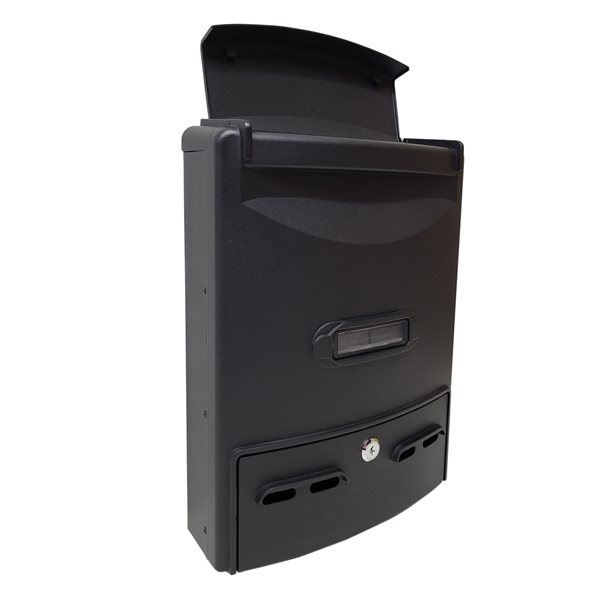 Fine Art Lighting Ltd. Black Aluminum Wall- Mounted Locking Mailbox