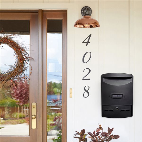 Fine Art Lighting Ltd. Black Aluminum Wall- Mounted Locking Mailbox