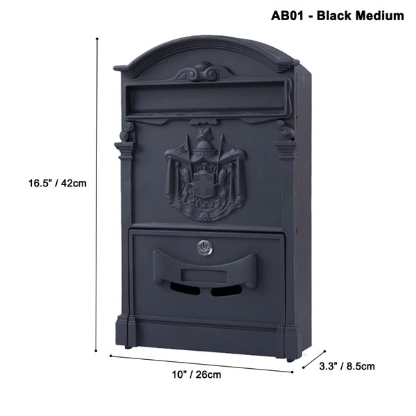 Fine Art Lighting Ltd. Black Aluminum Mailbox