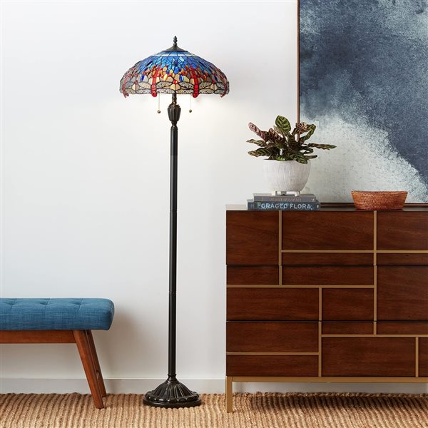 Fine Art Lighting Ltd. Tiffany 62-in Bronze Dragonfly Floor Lamp
