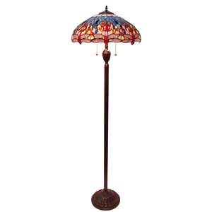 Lampadaire de style Tiffany, libellule