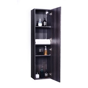 Linen Cabinet - Eclipse - 12-in x 16-in x 61-in - Dark Oak Finish