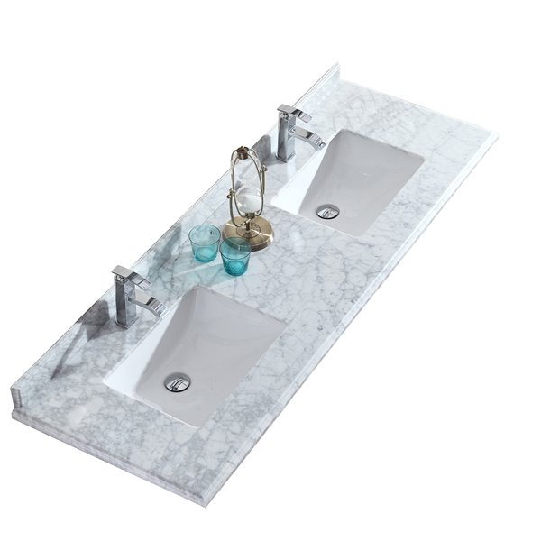 Gef Bathroom Vanity Countertop 73 In Carrara Marble 73ctc Rona - Marble Bathroom Vanity Countertop
