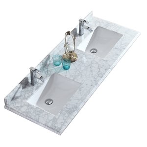 GEF Bathroom Vanity Countertop, 61-in Carrara Marble