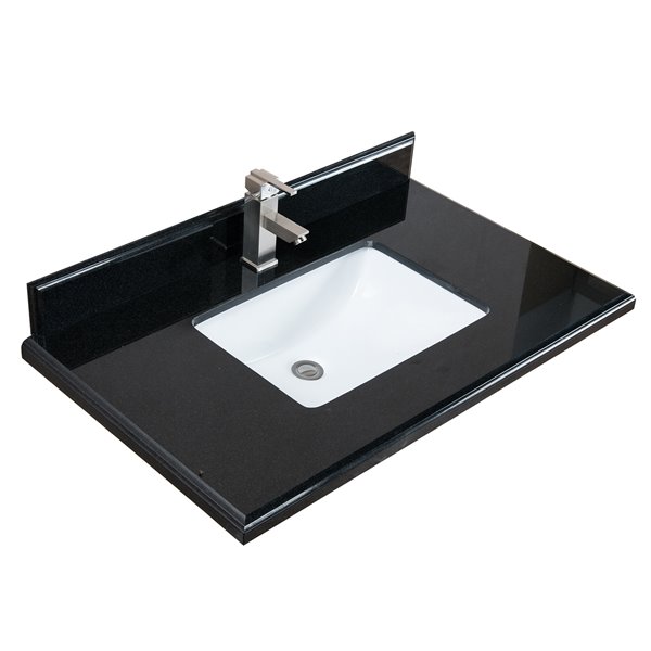 Gef Bathroom Vanity Countertop 37 In Crystal Black Granite 37ctcb Rona