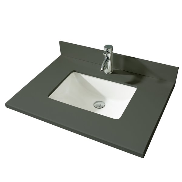 Gef Bathroom Vanity Countertop 31 In Calypso Grey Quartz 31ctcg