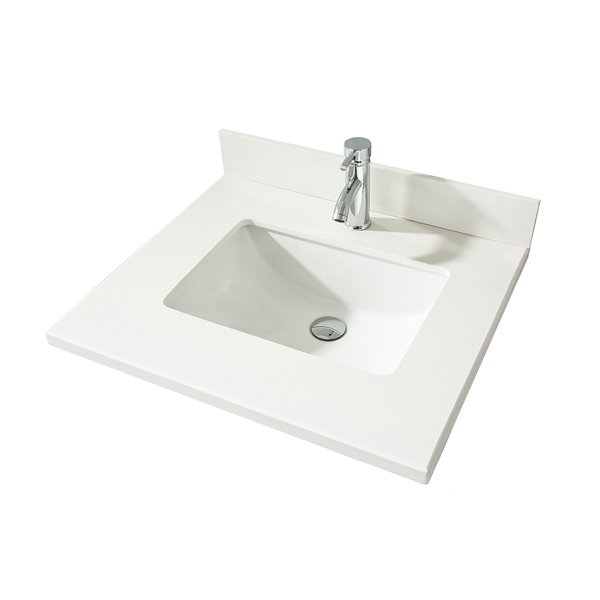 Gef Bathroom Vanity Countertop 25 In Snow White Quartz 25ctsw Rona