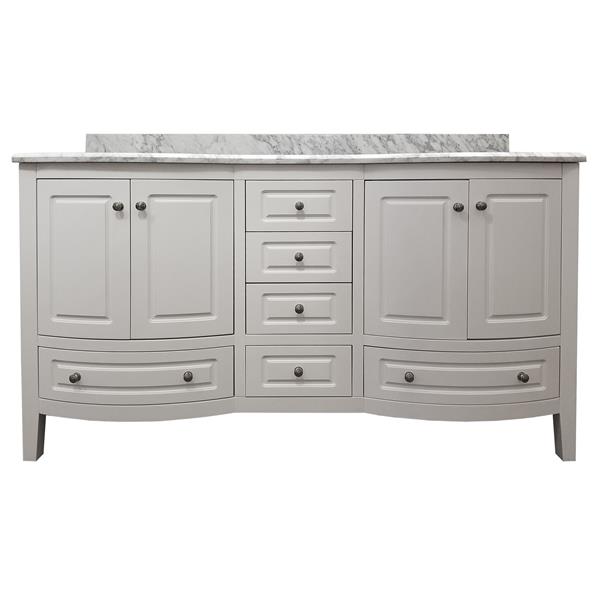 White Double Sink Bathroom Vanity With, 60 Inch Double Vanity With Top