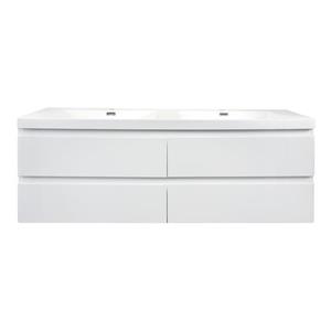 GEF Scarlett 60-in White Double Sink Bathroom Vanity with Acrylic Top
