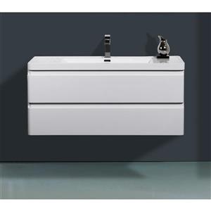 GEF Scarlett 48-in White Single Sink Bathroom Vanity with Acrylic Top