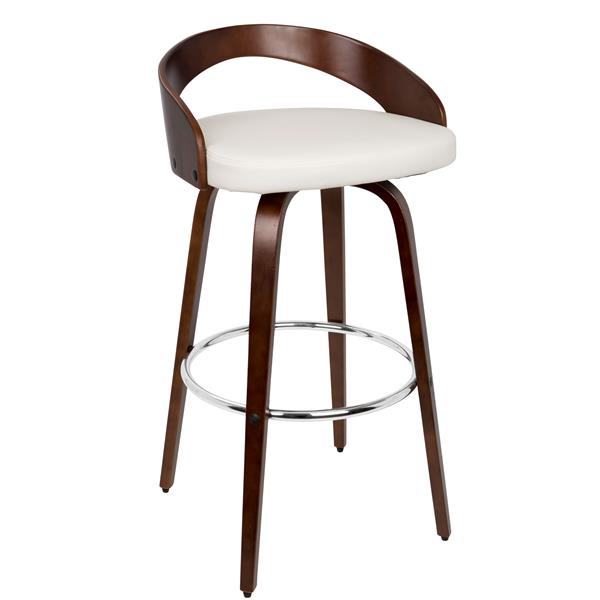 Lumisource Grotto White Rounded Legs, Grotto Counter Stools With Swivels