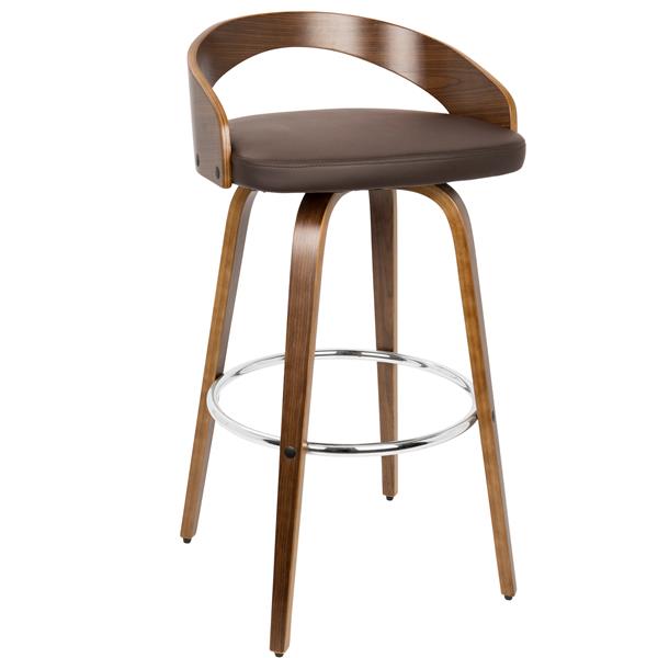 Lumisource Grotto Walnut And Brown, Grotto Bar Stools