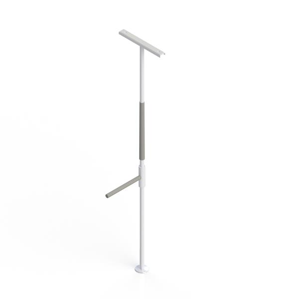 HealthCraft Products 20-in SuperPole™ with SuperBar™ White Foor-Mounted