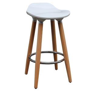 Worldwide Home Furnishings !nspire White ABS Seat with Wood Base Counter Stool (Set of 2)