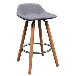 Low Back Counter Stool - Set of 2 - Grey/Natural Legs