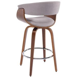 Worldwide Home Furnishings !nspire Light Grey Bentwood and Fabric Counter Stool