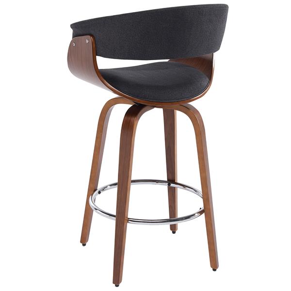 Tabouret de comptoir réglable, gris charbon