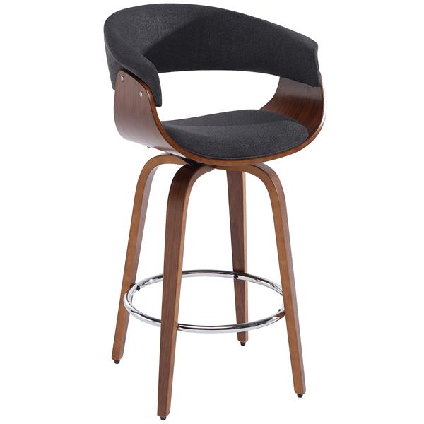 Tabouret de comptoir réglable, gris charbon