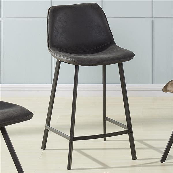 Worldwide Home Furnishings Vintage Grey Faux Suede Metal Counter Stool