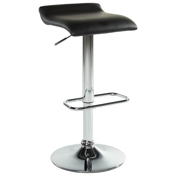 Worldwide Home Furnishings Black Adjustable Height Faux Leather