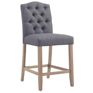 Worldwide Home Furnishings !nspire Grey Button Tufted Fabric Counter Stool (Set of 2)