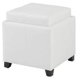 Worldwide Home Furnishings White Storage Cube with Reversible Tray