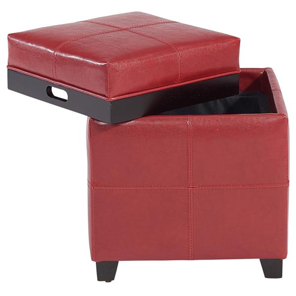 Faux Leather Storage Cube, Leather Storage Cube Ottoman