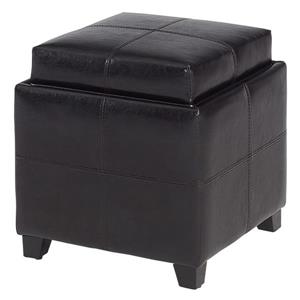 Worldwide Home Furnishings Storage Cube Brown with Reversible Tray