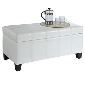 Worldwide Home Furnishings White Storage Ottoman