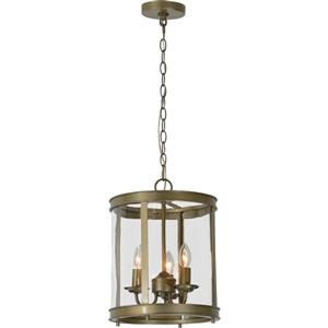 Luminaire suspendu Rowan à 3 lumières, argent antique, 12.5