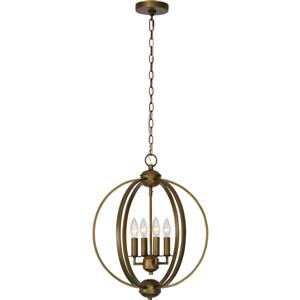 Luminaire suspendu Kelvin, laiton antique, 17