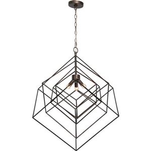 Fallon & Rose Andrano 30-In x 35-In Dark Antique Silver Finish 3-Light Pendant