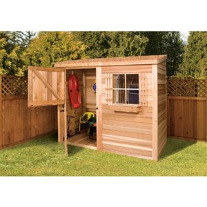 Cedarshed Bayside 6-ft x 3-ft Red Cedar Storage Shed Door and Window