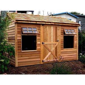 Cedarshed Haida Storage Shed 12-ft x 8-ft Red Cedar Dutch Door and 2 Half Windows