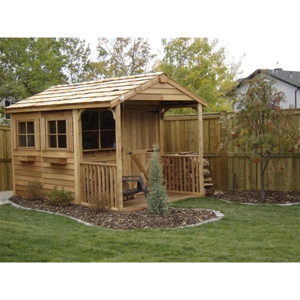 Cedarshed Clubhouse  8-ft x 12-ft Red Cedar Storage Shed Dutch Door and 2-Window