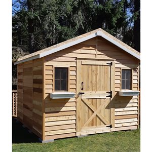 Cedarshed CedarHouse 10-ft x 16-ft Cedar Storage Shed Paintable 1-Door and 2-Window