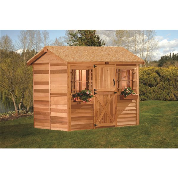 Cedarshed Cabana 12-ft x 8-ft Red Cedar Storage Shed Ducth Door and 2-Window