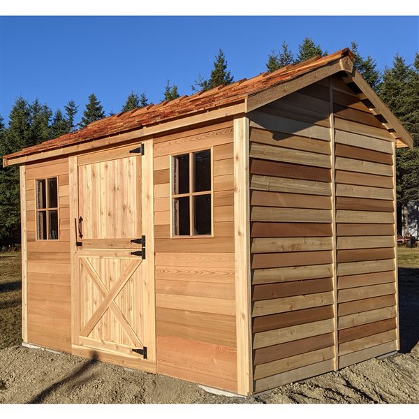 Cedarshed Cabana 12-ft x 8-ft Red Cedar Storage Shed Ducth Door and 2-Window