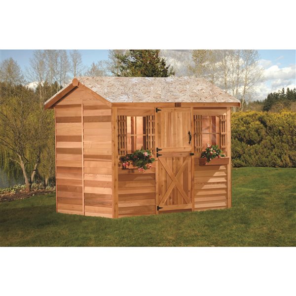 Image of Cedarshed | Cabana 12-Ft X 8-Ft Red Cedar Storage Shed Ducth Door And 2-Window | Rona