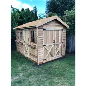 Cedarshed BoatHouse 8-ft x 16-ft Cedar Storage Shed Dutch Door and 3-Window