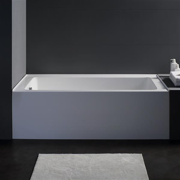 Jade Bath Zen 60in White Alcove Tub with Right Drain 10413261 RONA