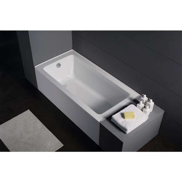 Jade Bath Zen 60-in White Alcove Tub with Right Drain