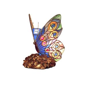 Fine Art Lighting Ltd. Blue Tiffany Butterfly Night Light