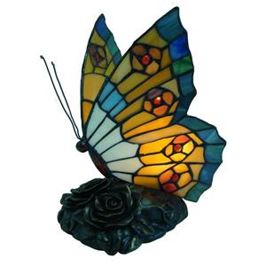 Fine Art Lighting Ltd. Aqua Tiffany Butterfly Night Light