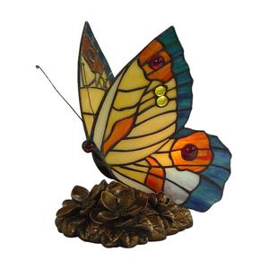 Fine Art Lighting Ltd. Yellow Tiffany Butterfly Night Light