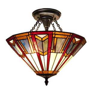 Tiffany Semi-Flush Mount Ceiling Lamp - 15